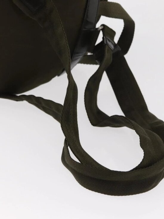 PRADA Backpack Nylon Khaki Silver Auth 154531 main image 6